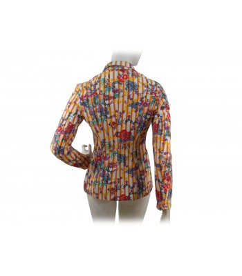 Women's jacket in cotton knit, men's cut with 2 pockets 2