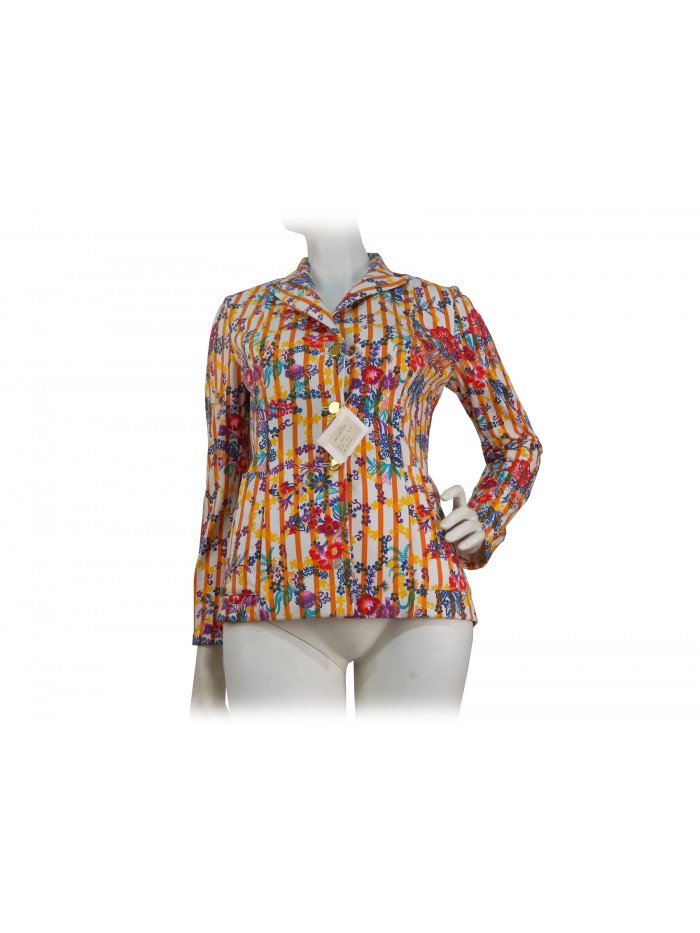 Women's jacket in cotton knit, men's cut with 2 pockets Women's jacket in cotton knit, men's cut with 2 pockets