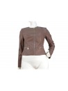 Flared women's chanel jacket with central closure and side pockets