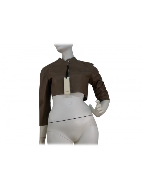 Woman jacket mod. Gentle short biker cut chanel, 3/4 sleeves Woman jacket mod. Gentle short biker cut chanel, 3/4 sleeves