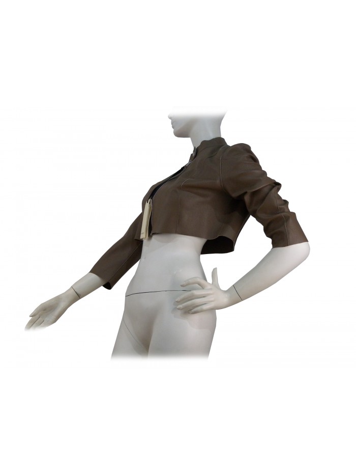 Woman jacket mod. Gentle short biker cut chanel, 3/4 sleeves