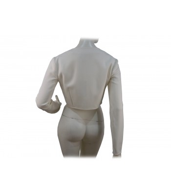 Giacca donna copri spalla corto con chiusura zip argento. 2