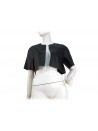 Short women's short model chanel jacket with 3/4 sleeve.