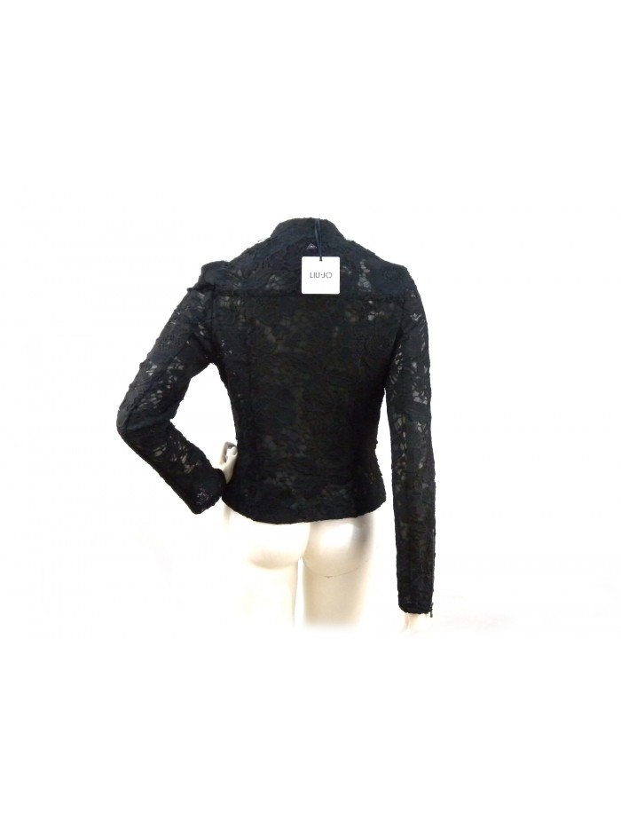 Woman jacket model nail with floral lace decoration