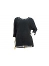 Wide women's blouses with lace-effect front with studs