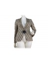 Elegant flared women's jacket, modular vintage effect fabric