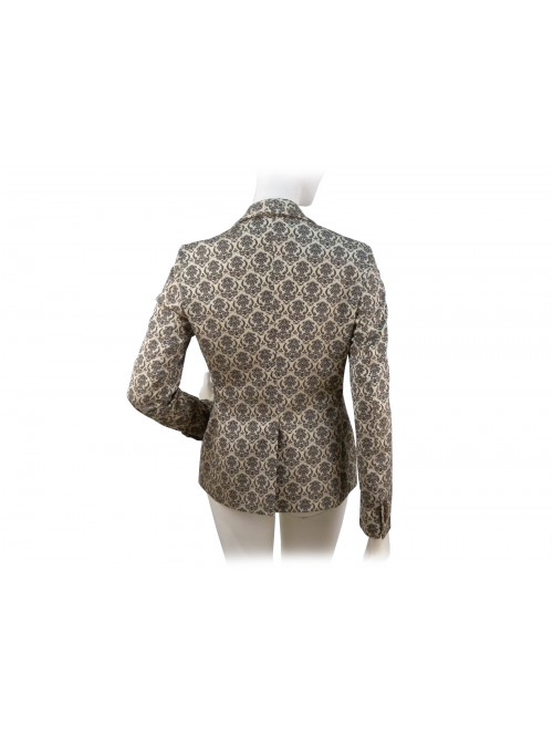 Elegant flared women's jacket, modular vintage effect fabric
