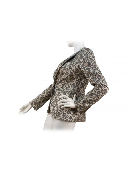 Elegant flared women's jacket, modular vintage effect fabric