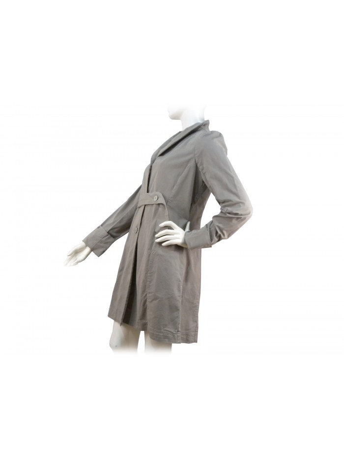 Trench woman mod. Aloe coated fabric closure 3 buttons with belt