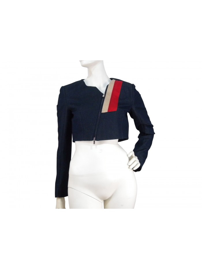 Giacca donna corto coprispalla, tessuto jeansato, chiusura Giacca donna corto coprispalla, tessuto jeansato, chiusura