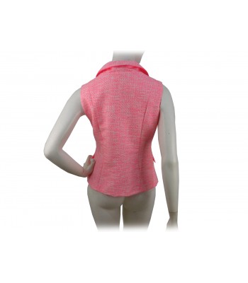 Flared women's waistcoat, edging on color, textured fabric 2