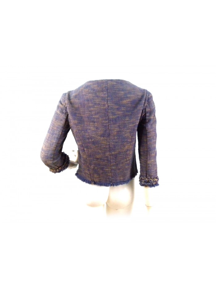 Giacca donna corta chanel, manica 3/4 con volant