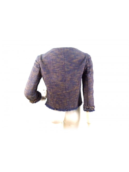 Short woman chanel jacket, 3/4 sleeve with ruffle