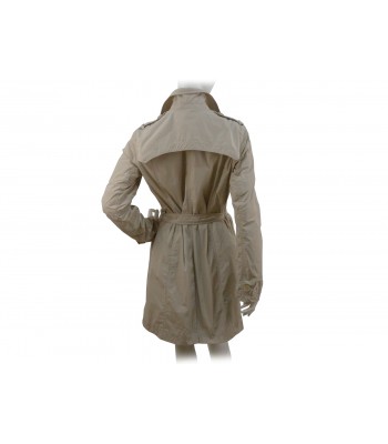 Women's single-breasted knee trench coat with rear cape, 4 pockets 2