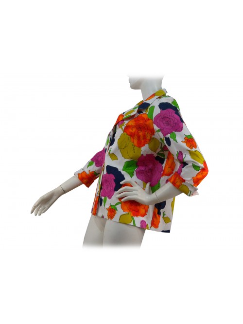 Unlined men's cut jacket, 3/4 sleeve with pattern