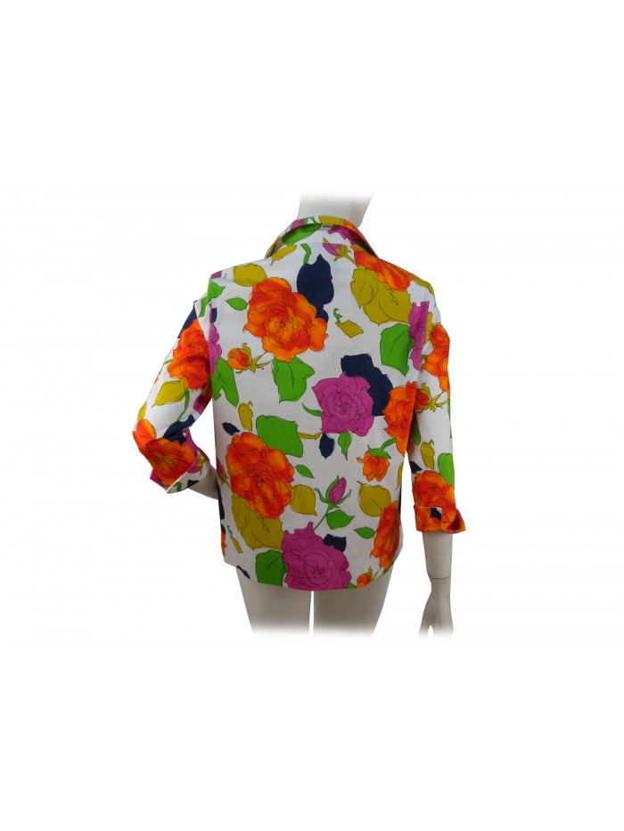 Unlined men's cut jacket, 3/4 sleeve with pattern