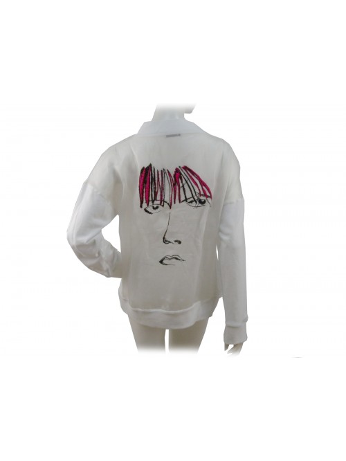 Women's sweatshirt mod. Juniperus with transparent back