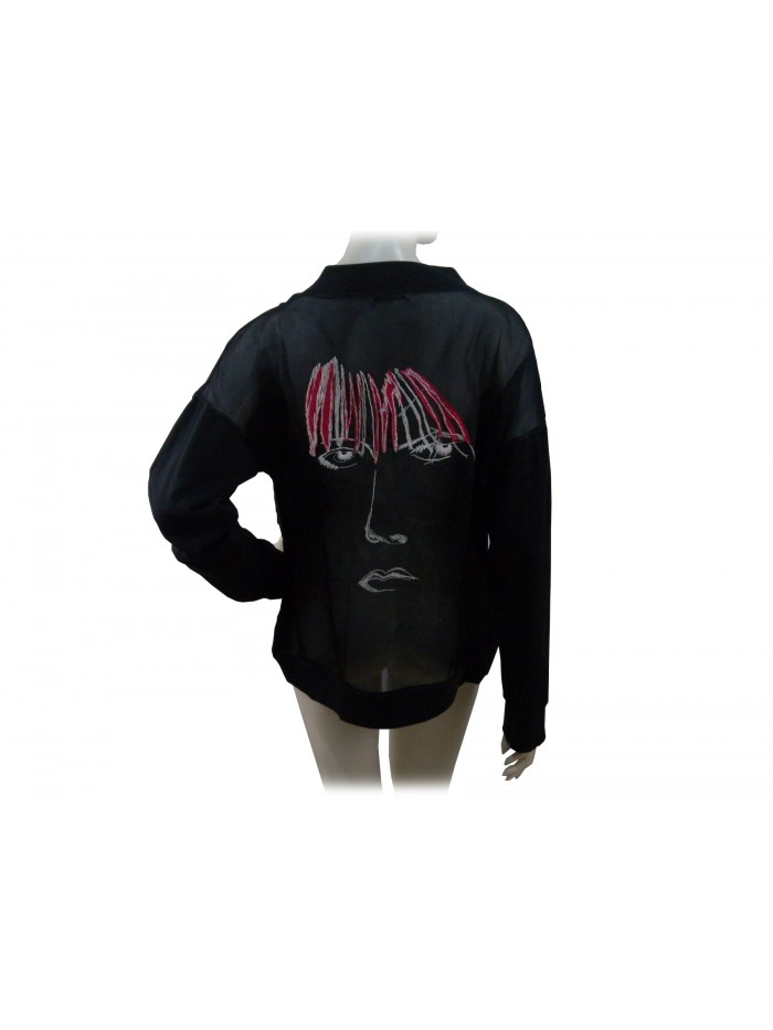 Women's sweatshirt mod. Juniperus with transparent back