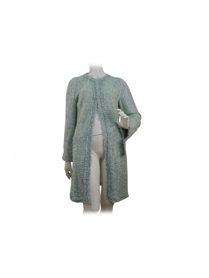 Women's jacket with frayed knitted effect duster Women's jacket with frayed knitted effect duster