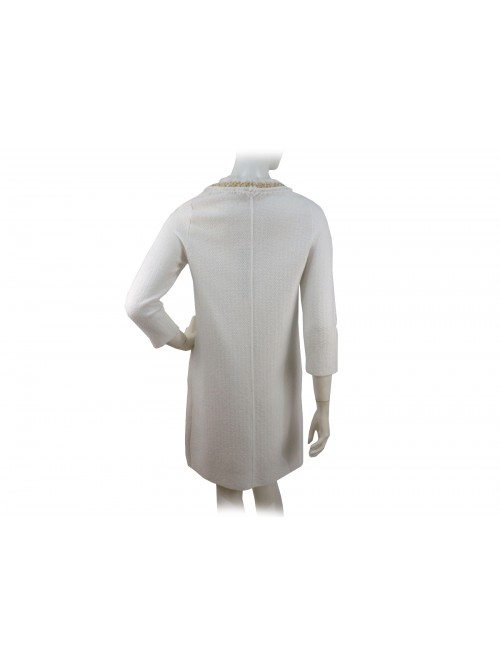 Women's jacket duster at the knee with gold fringed edging