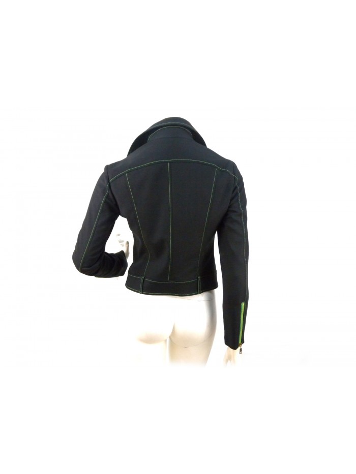 Slim double-breasted jacket with asymmetrical closure
