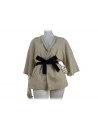 Giacca donna Kimono, manica larga a 3/4 con chiusura fascia nera