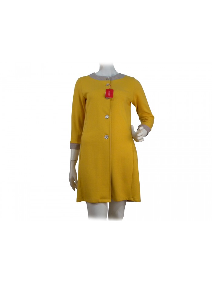 Chanel women's duster jacket, gray contrasting collar and cuffs Chanel women's duster jacket, gray contrasting collar and cuffs