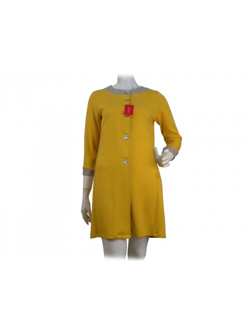 Chanel women's duster jacket, gray contrasting collar and cuffs Chanel women's duster jacket, gray contrasting collar and cuffs