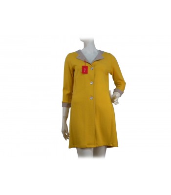 Chanel women's duster jacket, gray contrasting collar and cuffs 2