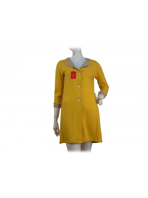 Chanel women's duster jacket, gray contrasting collar and cuffs