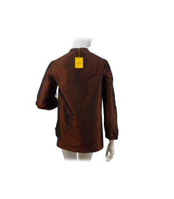 Camicia donna effetto taffetà, collo aperto modello coreana 2