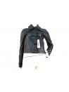 Woman aniline leather jacket with small curls on the neck