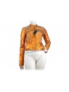 Women's jacket with a Korean collar with central zip closure, chest pockets