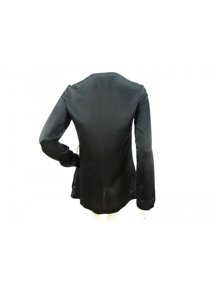 Camicia donna modello caftano, manica lunga con decoro ricamato