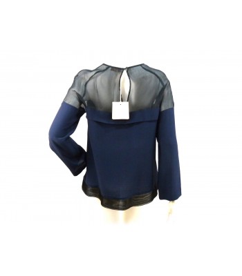 Camicia donna organza e seta con parte superiore trasparente. 2