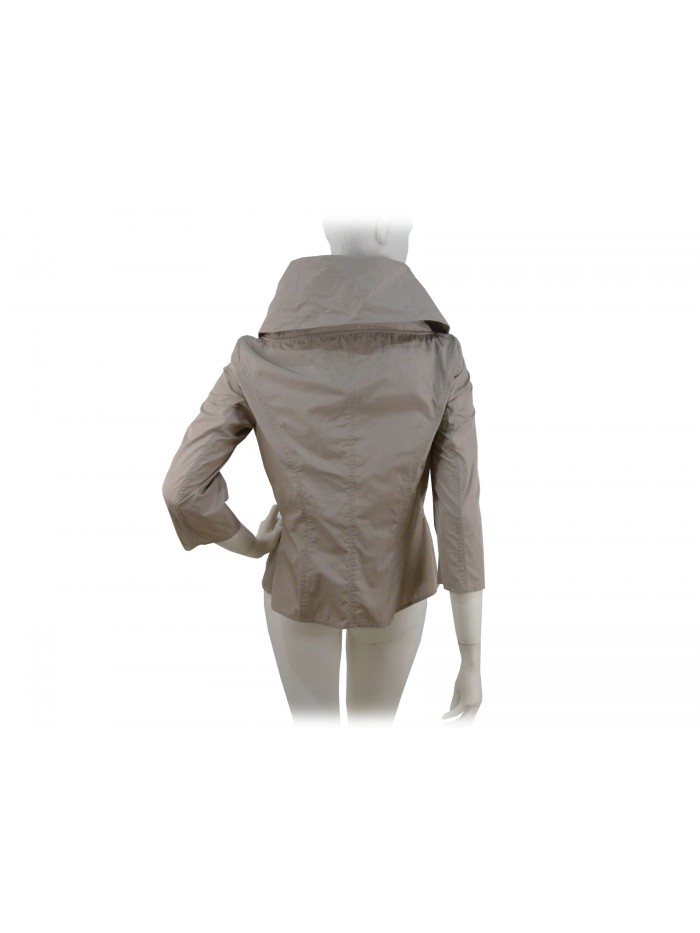 Women's jacket with high collar, 3/4 sleeve, side closure