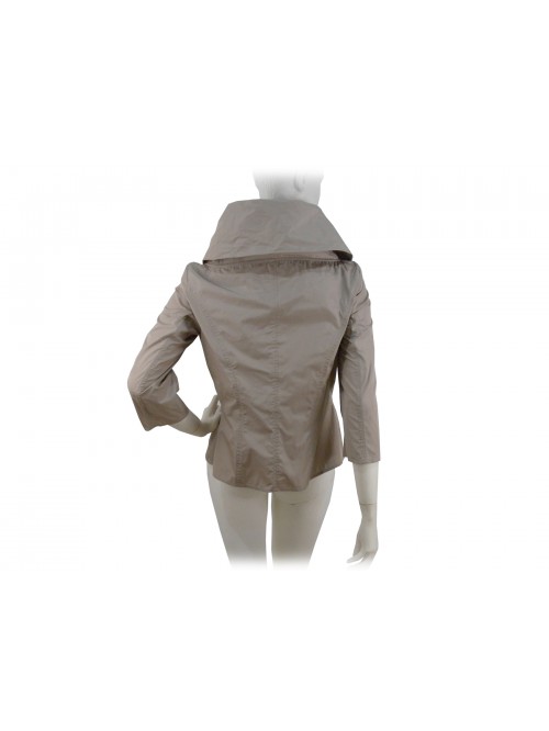Women's jacket with high collar, 3/4 sleeve, side closure