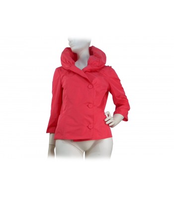 D. Exterior Women's high collar pink jacket
