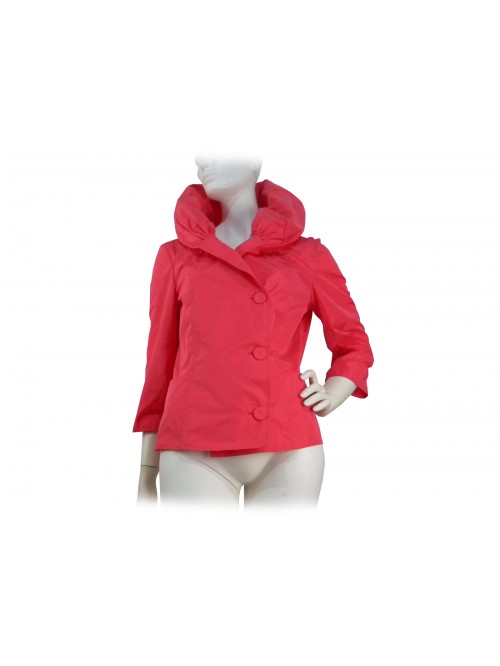 Women's jacket with high collar, 3/4 sleeve, side closure Women's jacket with high collar, 3/4 sleeve, side closure