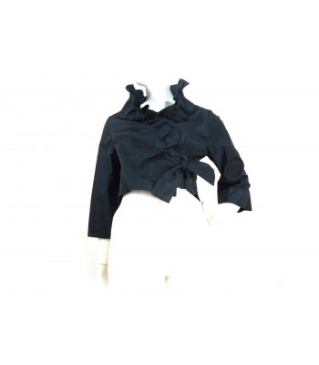 D. Exterior Women's jacket black folded shrug