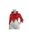 Women's jacket with folded shrugs, 3/4 wide sleeves
