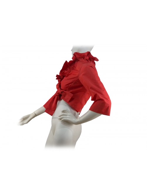 Women's jacket with folded shrugs, 3/4 wide sleeves