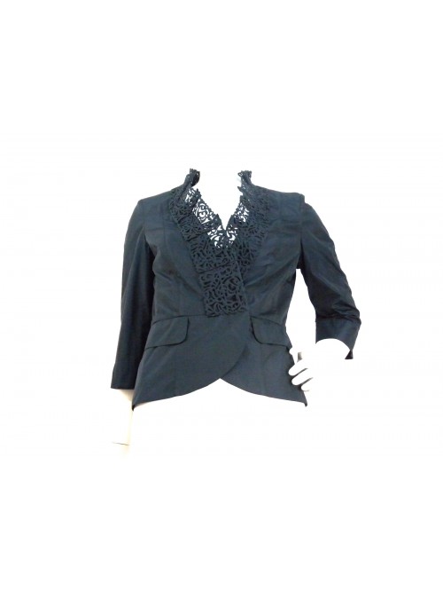 Women's laser collar jacket, flared with 2 fake side pockets Women's laser collar jacket, flared with 2 fake side pockets