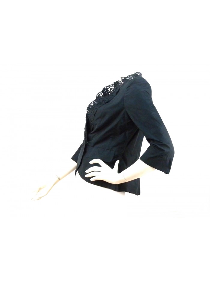 Women's laser collar jacket, flared with 2 fake side pockets