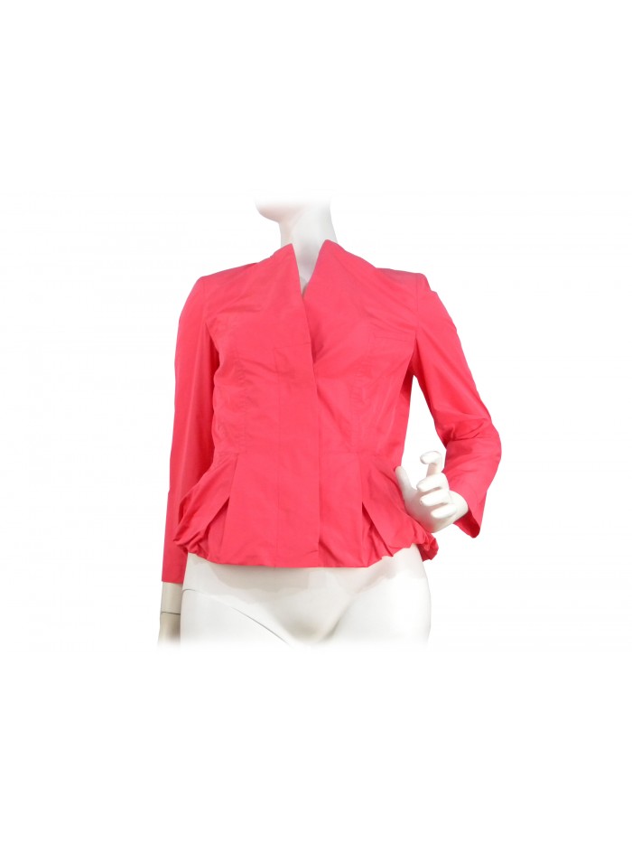 Flared women's jacket, curl on the lower edge, neck down Flared women's jacket, curl on the lower edge, neck down