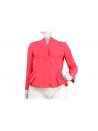 Flared women's jacket, curl on the lower edge, neck down