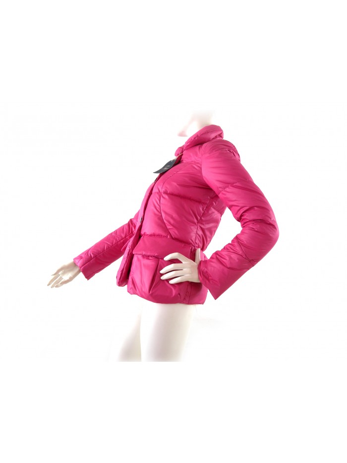 Giubbotto donna corta sfiancata con collo alto, 2 tasche