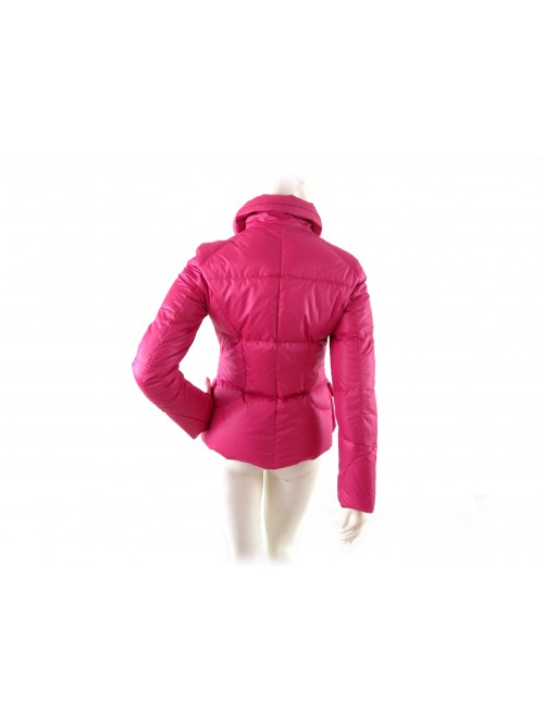 Giubbotto donna corta sfiancata con collo alto, 2 tasche