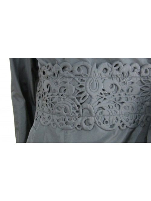 Giacca Donna spolverino con Paillettes rigato, giro collo