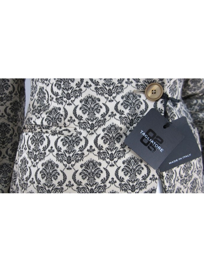 Elegant flared women's jacket, modular vintage effect fabric